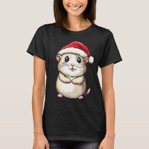 Hamster Santa Hat Pet Lover Boys Girls Kids Christ T-Shirt