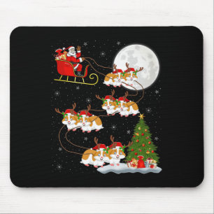 Hamster Santa Sleigh Flying Funny Magical Christma Mouse Mat