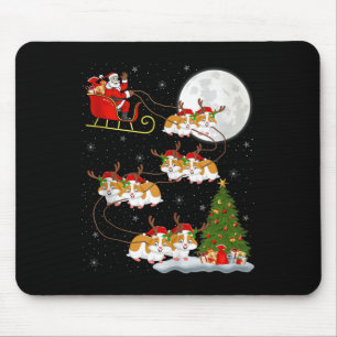 Hamster Santa Sleigh Flying Funny Magical Christma Mouse Mat