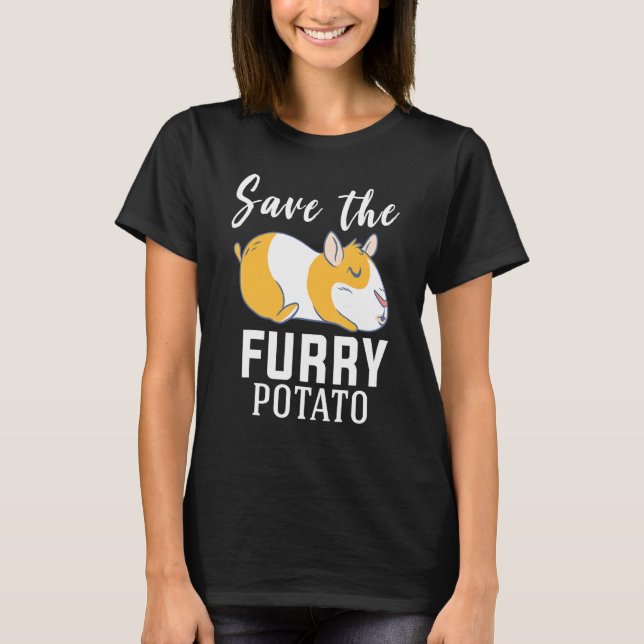 Hamster Save Furry Potato For Humourous Rodent T-Shirt (Front)