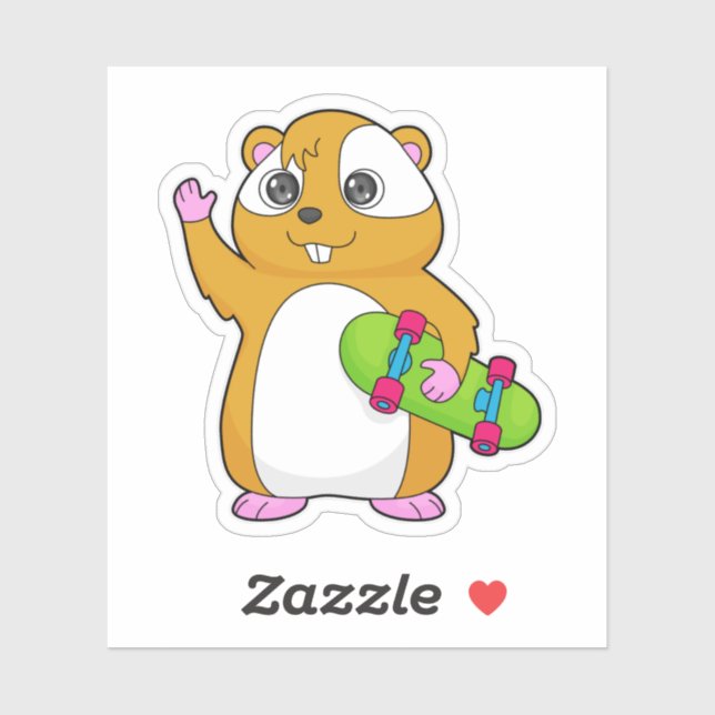 Hamster Skater Skateboard (Sheet)