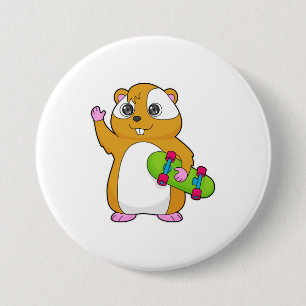Hamster Skater Skateboard 7.5 Cm Round Badge