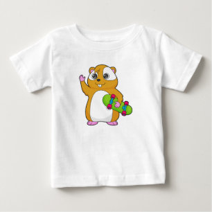 Hamster Skater Skateboard Baby T-Shirt