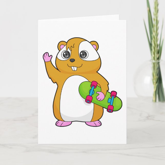 Hamster Skater Skateboard Card (Front)