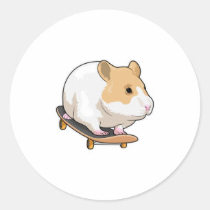 Hamster Skater Skateboard Classic Round Sticker