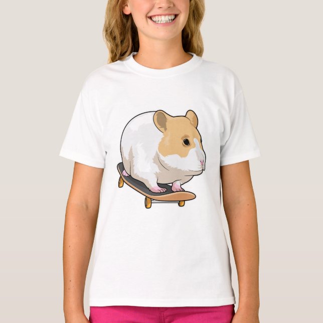 Hamster Skater Skateboard T-Shirt (Front)