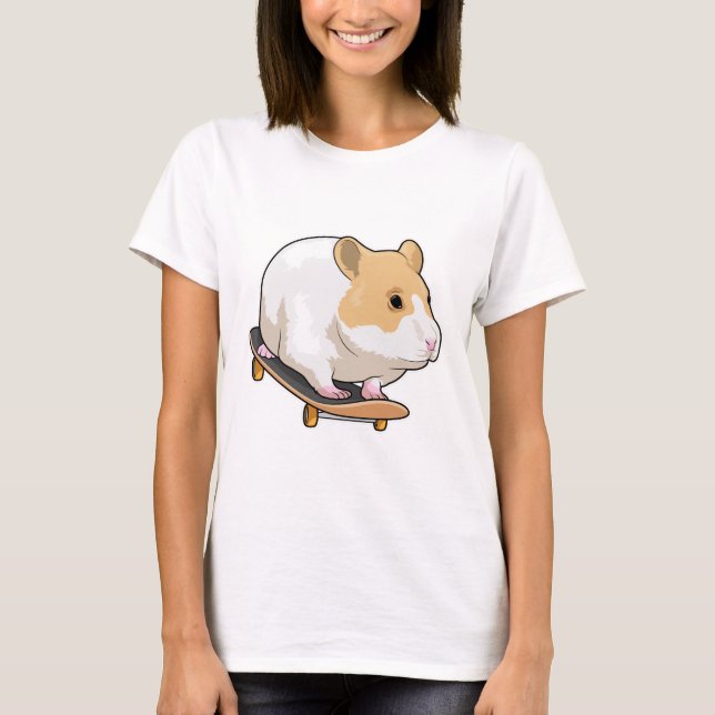 Hamster Skater Skateboard T-Shirt (Front)