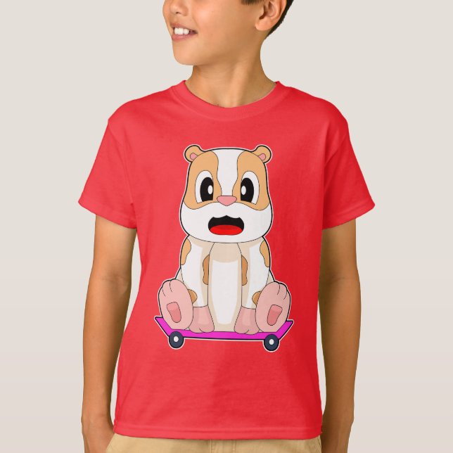 Hamster Skater Skateboard T-Shirt (Front)