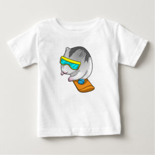Hamster Snowboarder Snowboard Baby T-Shirt