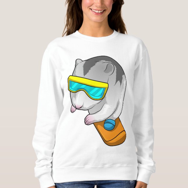 Hamster Snowboarder Snowboard Sweatshirt (Front)
