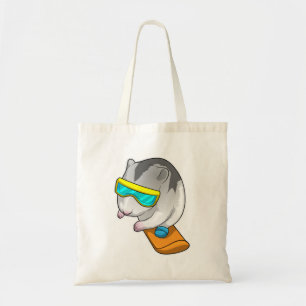 Hamster Snowboarder Snowboard Tote Bag