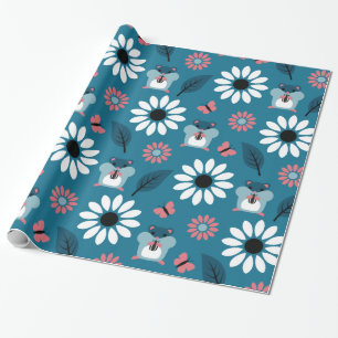 Hamster & Sunflower Seamless Pattern Wrapping Paper