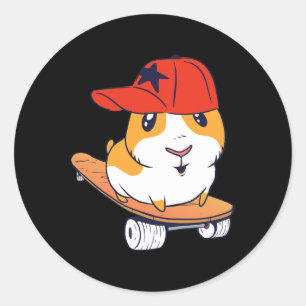 Hamster Swag Skateboarding Classic Round Sticker