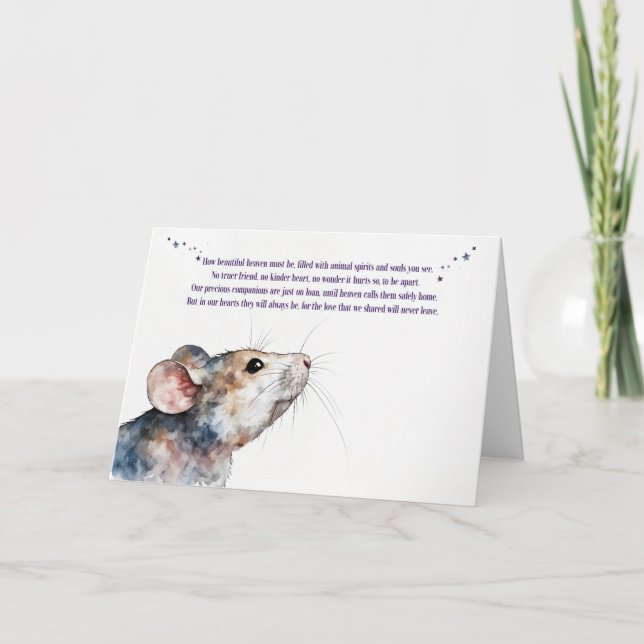 Hamster Sympathy Loss Condolonces  Card (Front)