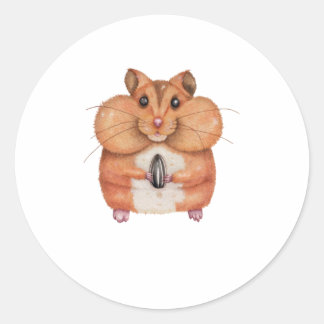 Hamster T-ShirtSunflower Hamster T-Shirt Classic Round Sticker