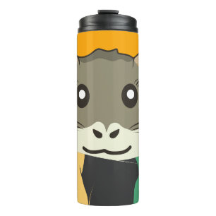 Hamster 🐹 the naughty animal with a striped scarf thermal tumbler