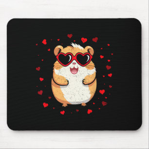 Hamster Valentine Sungles Heart Cute Lovers Mouse Mat