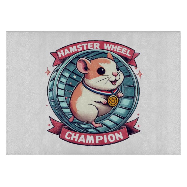Hamster Wheel Champion Cutting Board (Front)