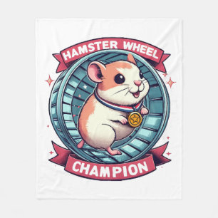 Hamster Wheel Champion Fleece Blanket