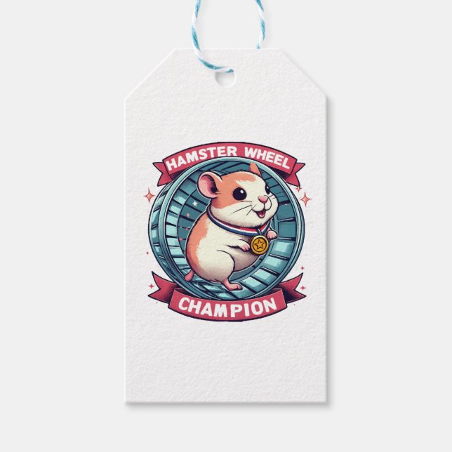 Hamster Wheel Champion Gift Tags (Front)