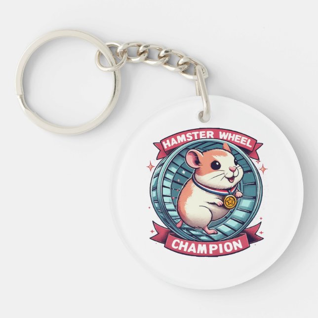 Hamster Wheel Champion Key Ring (Front)