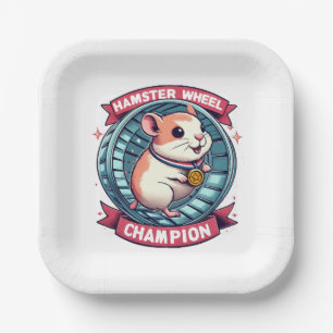 Hamster Wheel Champion Paper Plate