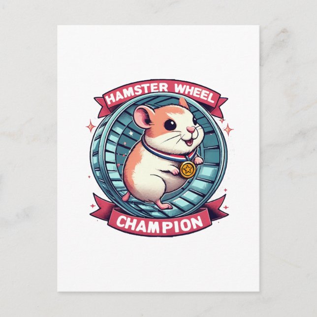 Hamster Wheel Champion Postcard (Front)