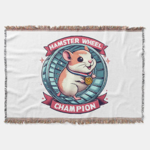 Hamster Wheel Champion Throw Blanket