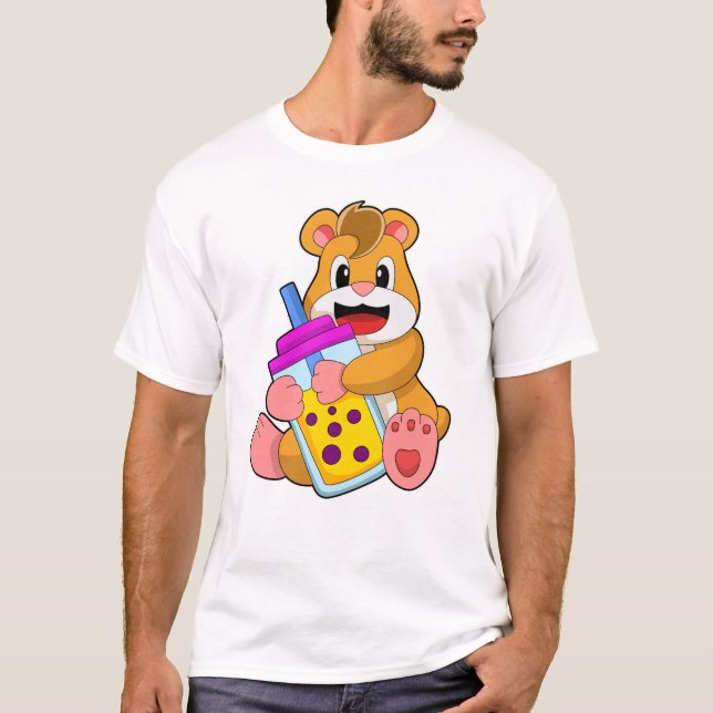 Hamster with Baby bottle Juice T-Shirt (Front)