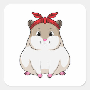 Hamster with Bandana Square Sticker