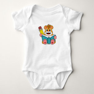 Hamster with Book and Pen Baby Bodysuit