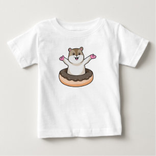 Hamster with Chocolate Donut Baby T-Shirt