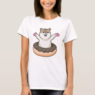 Hamster with Chocolate Donut T-Shirt