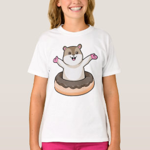 Hamster with Chocolate Donut T-Shirt
