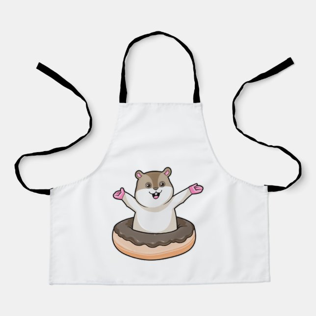 Hamster with Chocolate Doughnut Apron (Front)