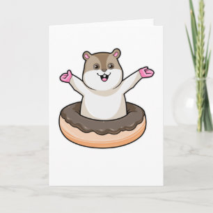 Hamster with Chocolate Doughnut Card