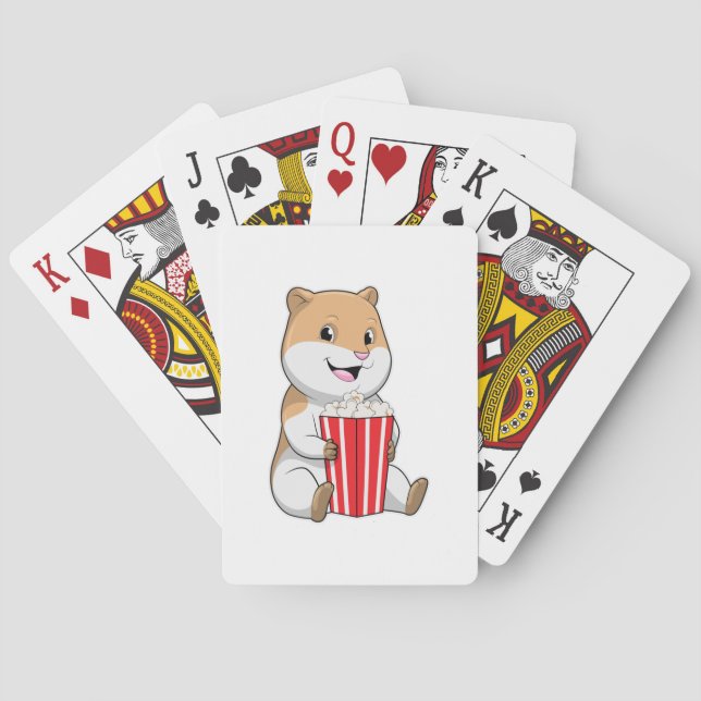 Hamster with Cone of Popcorn Playing Cards (Back)
