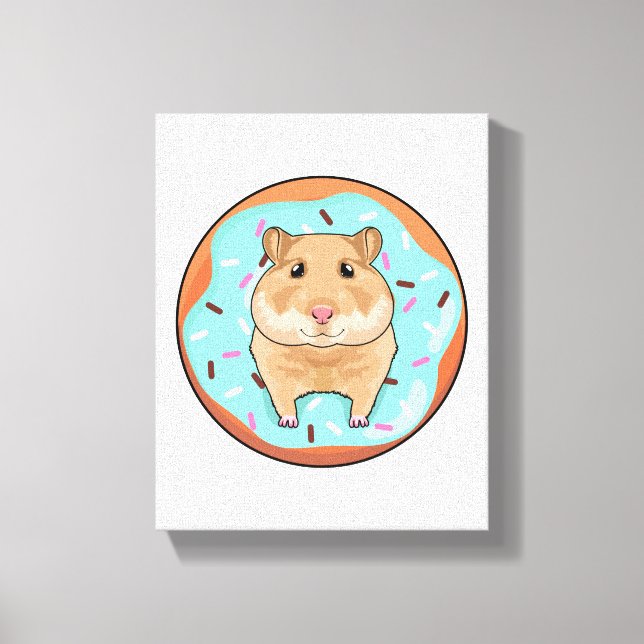 Hamster with Donut Canvas Print (Front)