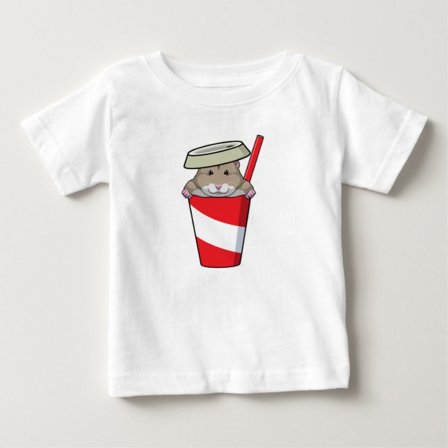 Hamster with Drink Baby T-Shirt (Front)