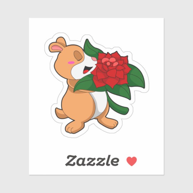 Hamster with Flower Rose (Sheet)