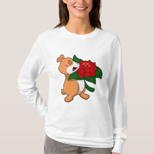 Hamster with Flower Rose T-Shirt