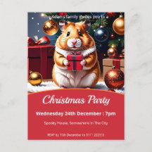 Hamster with Gift Christmas Party