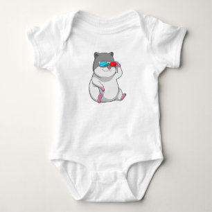 Hamster with Glasses Baby Bodysuit
