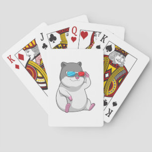 Hamster with Glasses Playing Cards