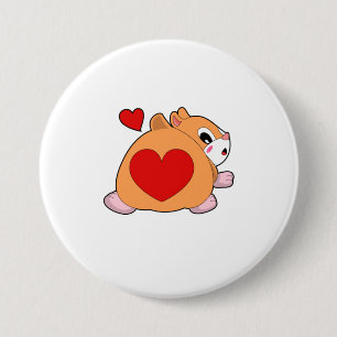 Hamster with Heart 7.5 Cm Round Badge
