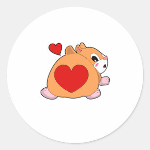 Hamster with Heart Classic Round Sticker
