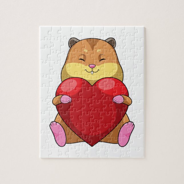 Hamster with Heart Jigsaw Puzzle (Vertical)