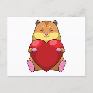 Hamster with Heart Postcard