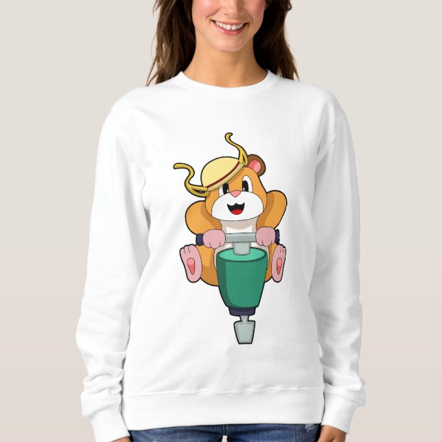 Hamster with Jackhammer Sweatshirt (Front)