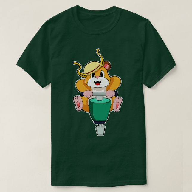 Hamster with Jackhammer T-Shirt (Design Front)